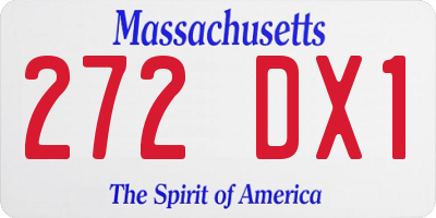MA license plate 272DX1