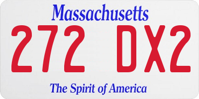 MA license plate 272DX2