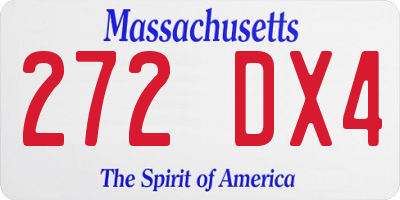 MA license plate 272DX4