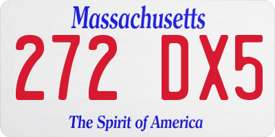 MA license plate 272DX5