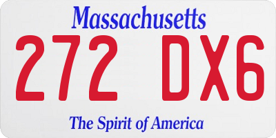 MA license plate 272DX6
