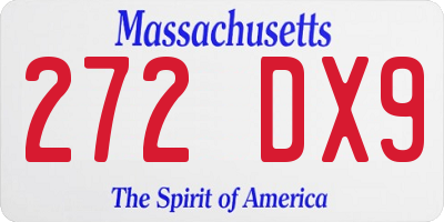 MA license plate 272DX9