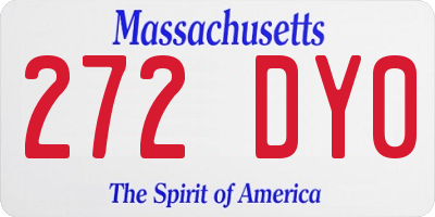 MA license plate 272DY0
