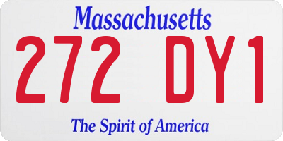 MA license plate 272DY1