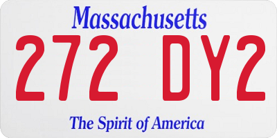 MA license plate 272DY2
