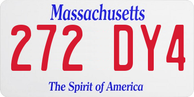 MA license plate 272DY4