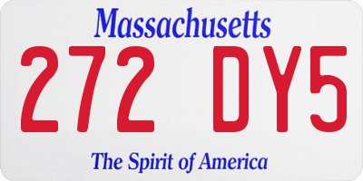 MA license plate 272DY5