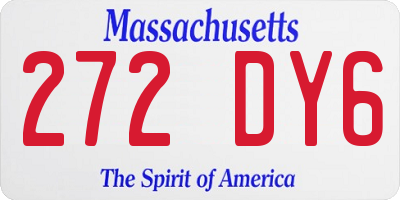 MA license plate 272DY6