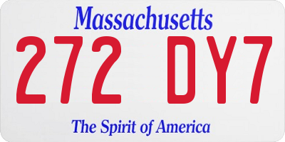 MA license plate 272DY7