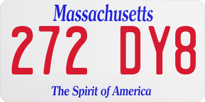MA license plate 272DY8