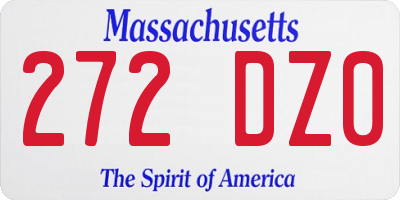 MA license plate 272DZ0