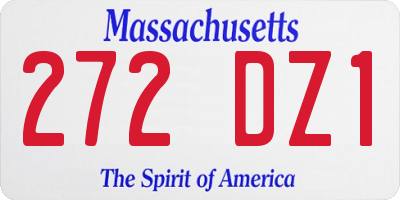 MA license plate 272DZ1