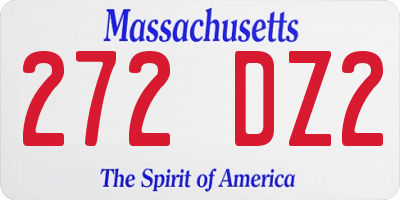 MA license plate 272DZ2
