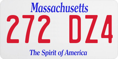 MA license plate 272DZ4
