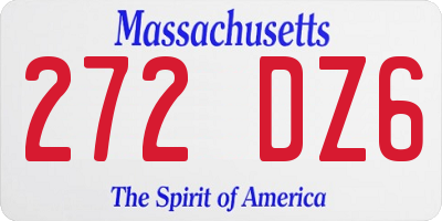 MA license plate 272DZ6