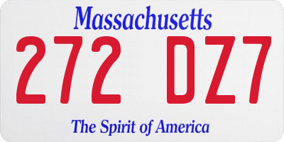 MA license plate 272DZ7