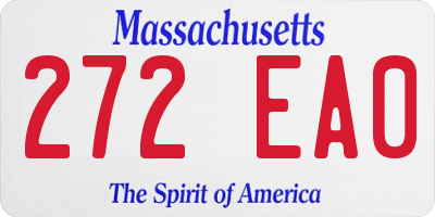 MA license plate 272EA0