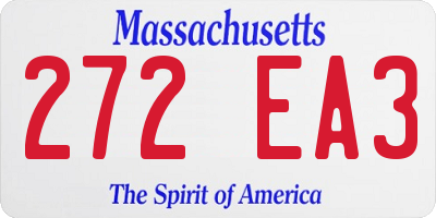 MA license plate 272EA3