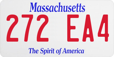 MA license plate 272EA4