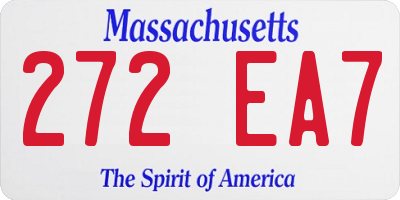MA license plate 272EA7