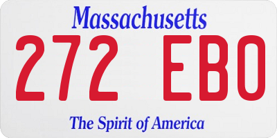 MA license plate 272EB0