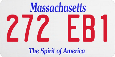 MA license plate 272EB1