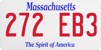 MA license plate 272EB3