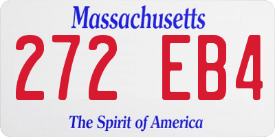 MA license plate 272EB4