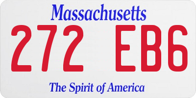 MA license plate 272EB6