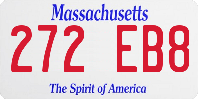 MA license plate 272EB8
