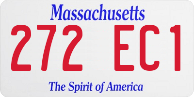 MA license plate 272EC1