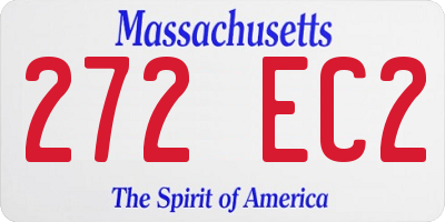MA license plate 272EC2