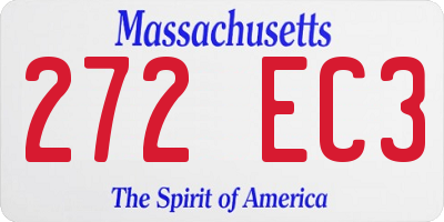MA license plate 272EC3