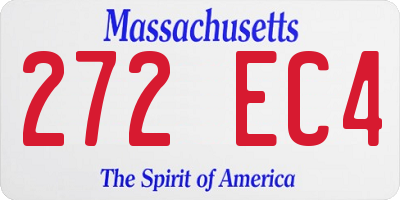 MA license plate 272EC4
