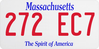 MA license plate 272EC7