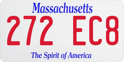 MA license plate 272EC8