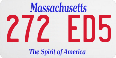 MA license plate 272ED5