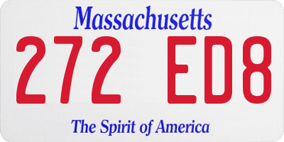 MA license plate 272ED8