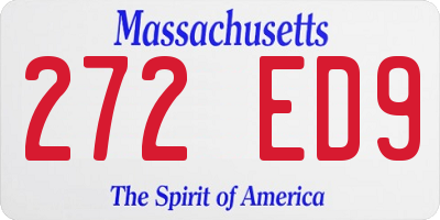 MA license plate 272ED9