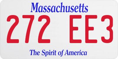 MA license plate 272EE3