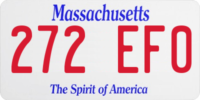 MA license plate 272EF0