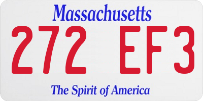 MA license plate 272EF3