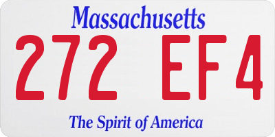 MA license plate 272EF4