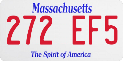 MA license plate 272EF5