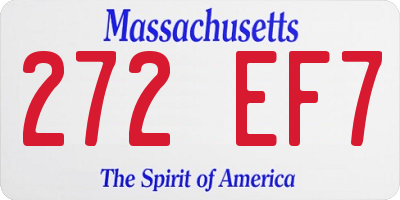 MA license plate 272EF7