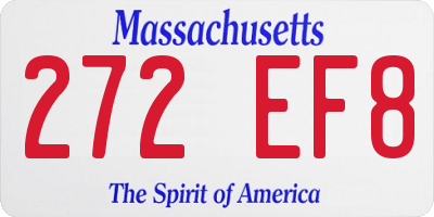 MA license plate 272EF8