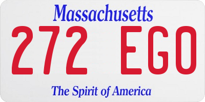 MA license plate 272EG0