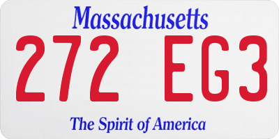 MA license plate 272EG3