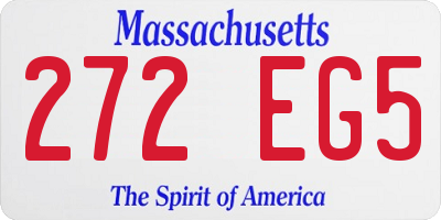 MA license plate 272EG5