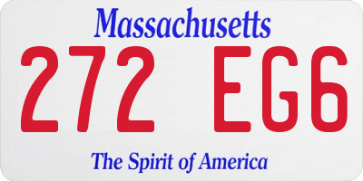 MA license plate 272EG6